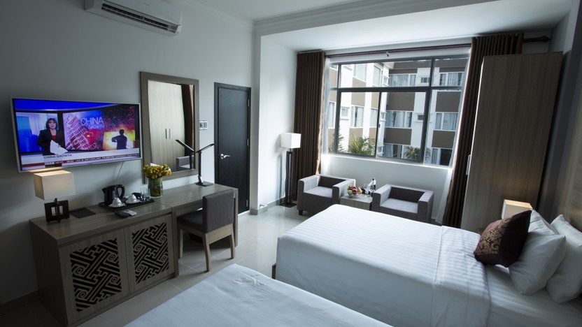 Phòng ngủ 2 giường đơn hướng phố 3